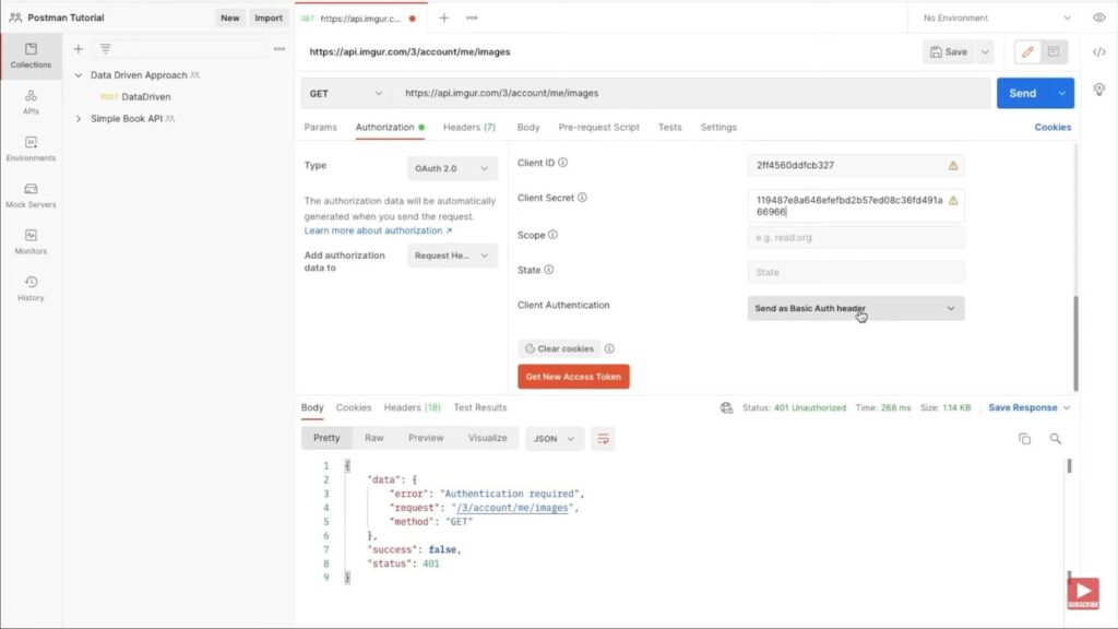 Process of OAuth2 0 authorization with Postman